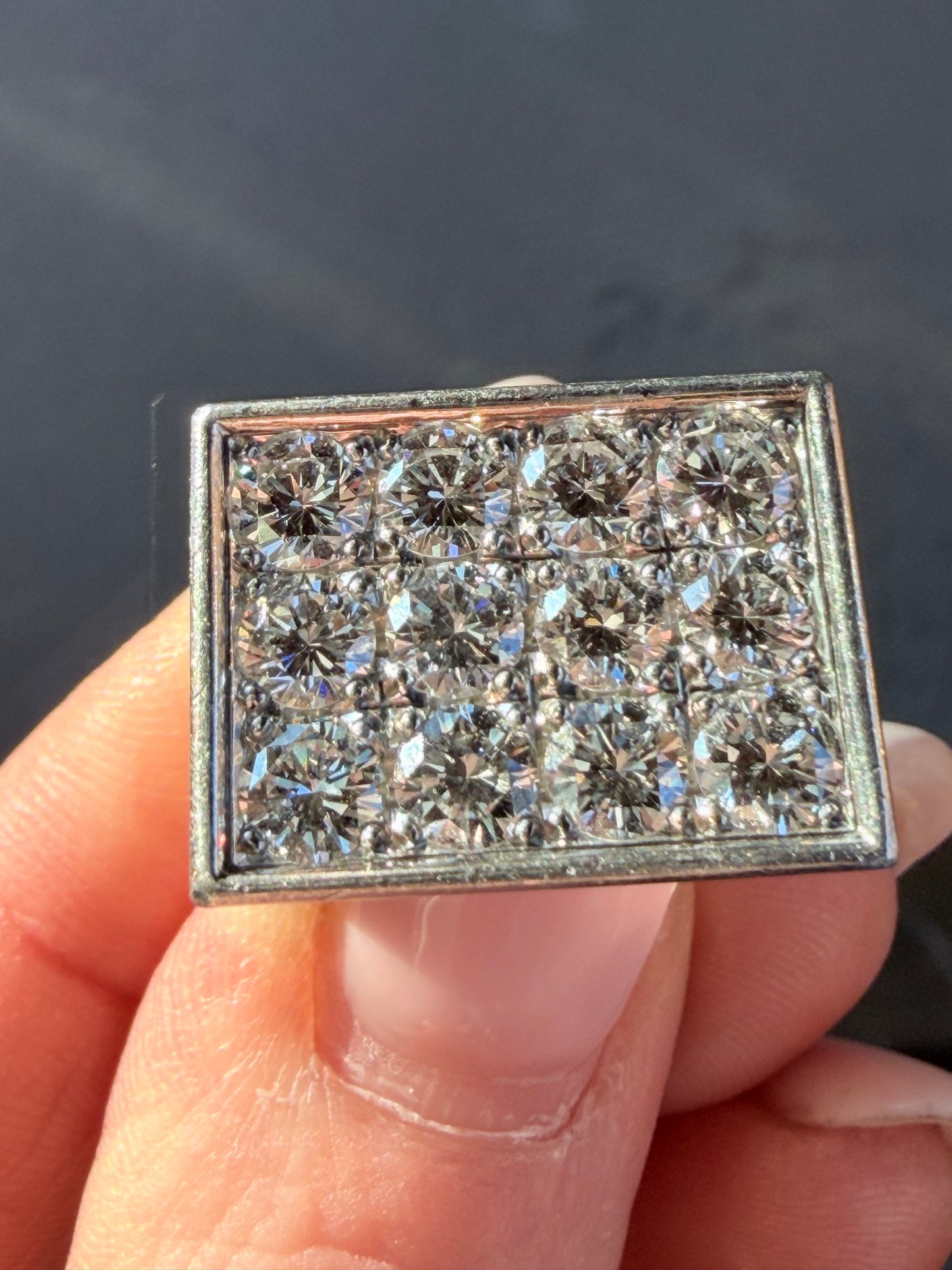 Vintage Diamond Mirror Signet Ring