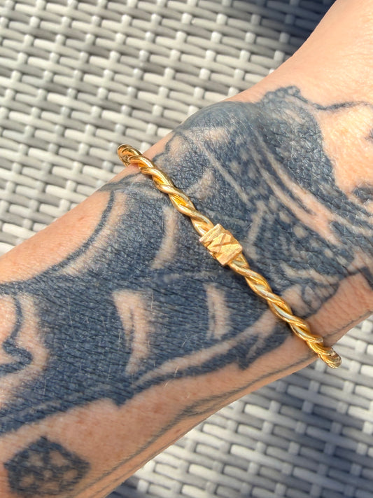 Vintage 22k Twisted Gold Bangle