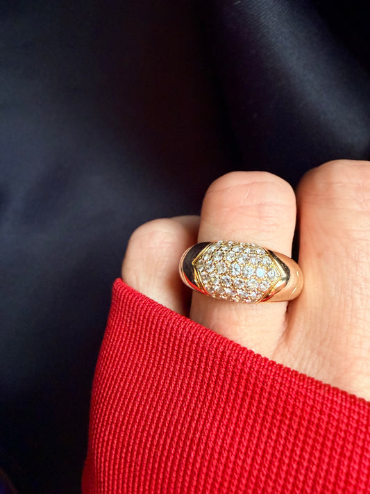 Vintage Bvlgari Pavé Diamond Bombé Ring