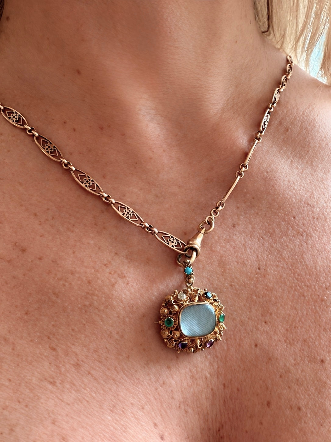 Georgian Dearest Acrostic Cannetille Pendant Circa 1820s