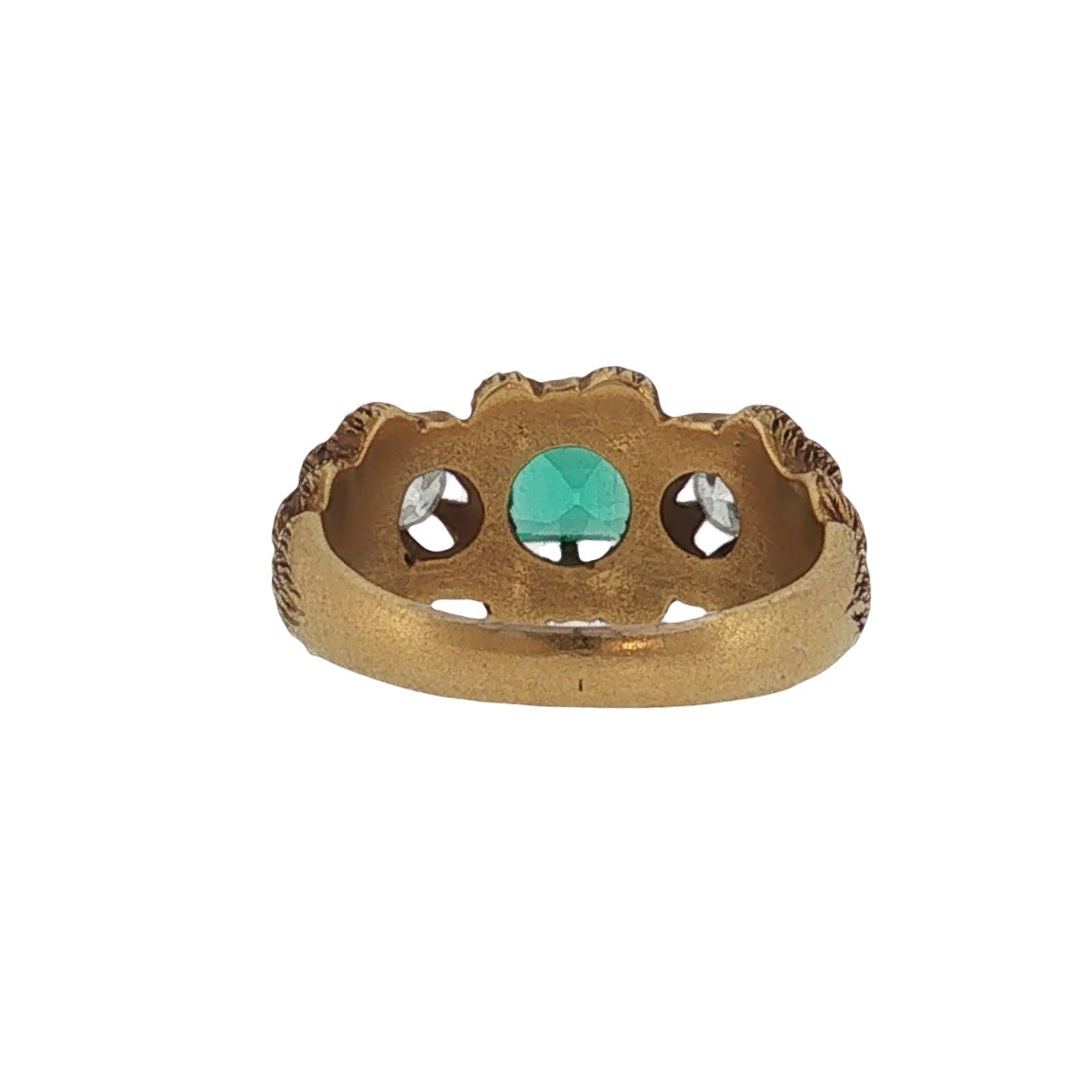Vintage Emerald & Diamond Floral Ring