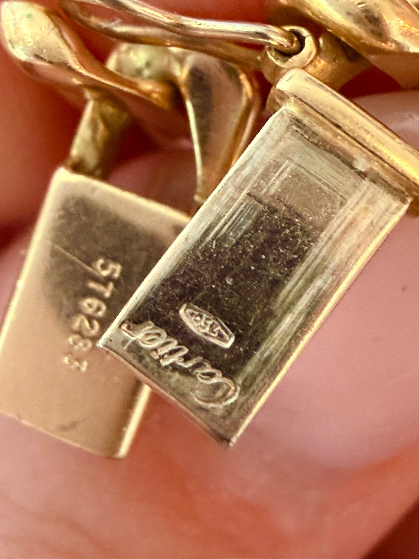 Vintage Cartier 18k Gold Lozenge Link Long Chain
