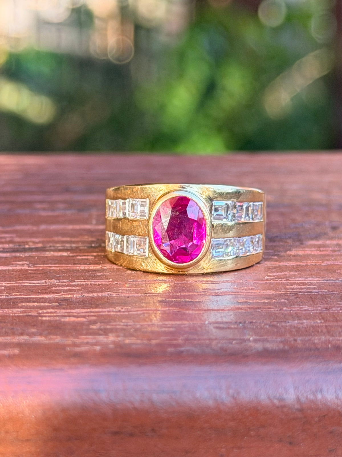 Vintage Burmese Ruby & Diamond Ring