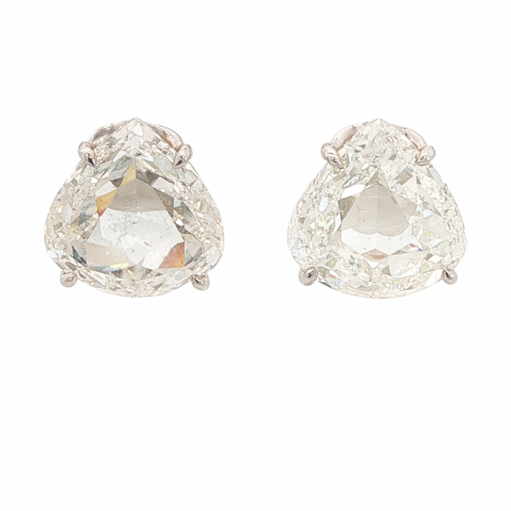 Flat Pear Cut Diamond Studs