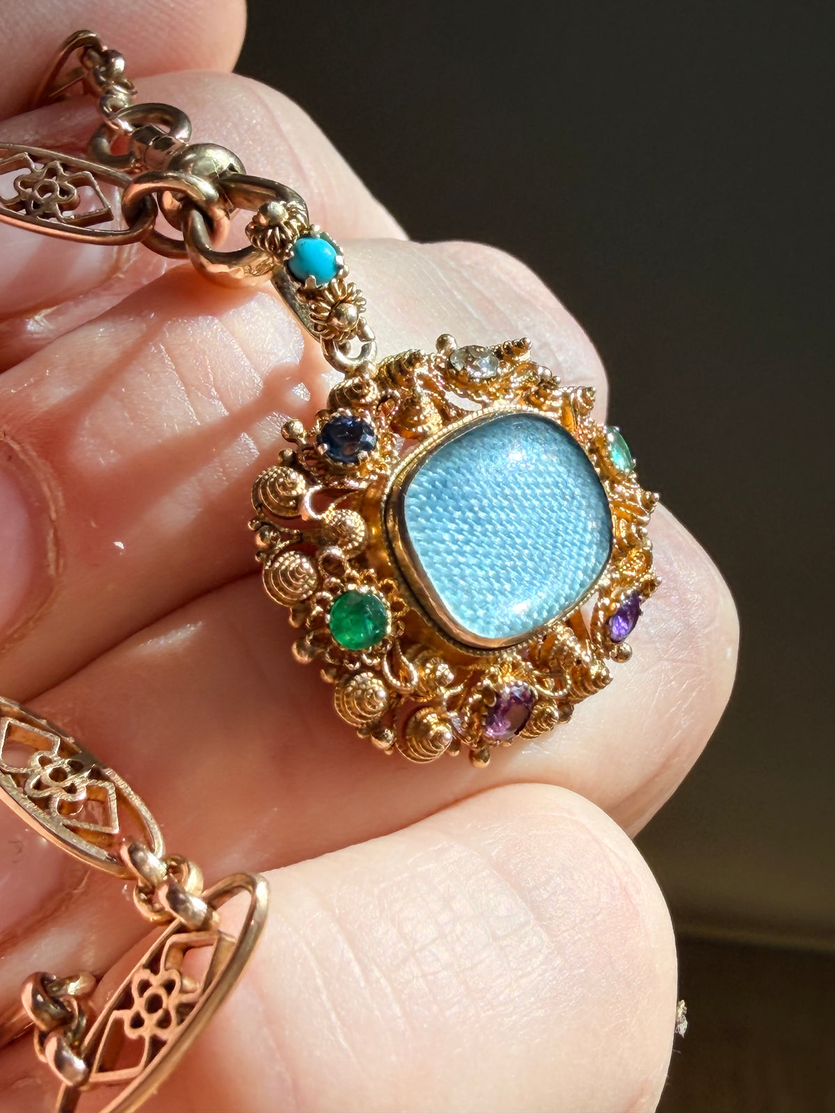 Georgian Dearest Acrostic Cannetille Pendant Circa 1820s
