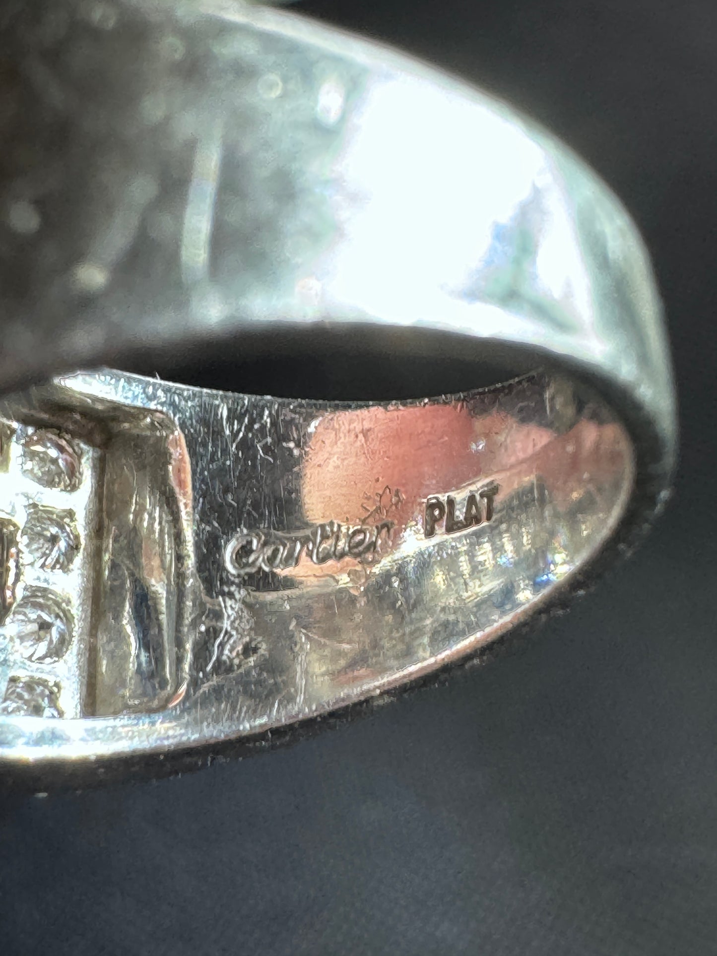 Retro Cartier Sapphire and Diamond Tank Ring