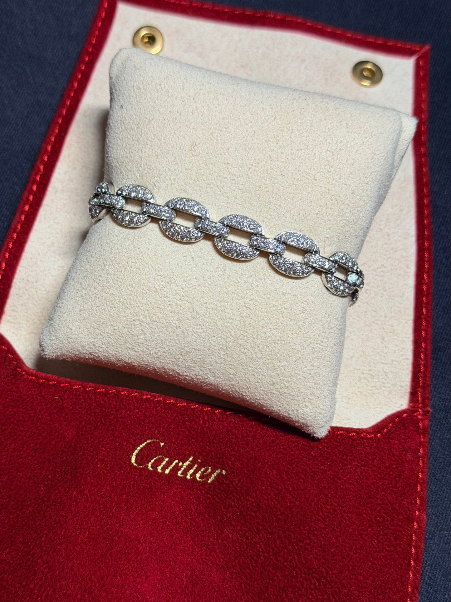 Vintage Cartier Himalia Mariner Diamond Pavé Bracelet