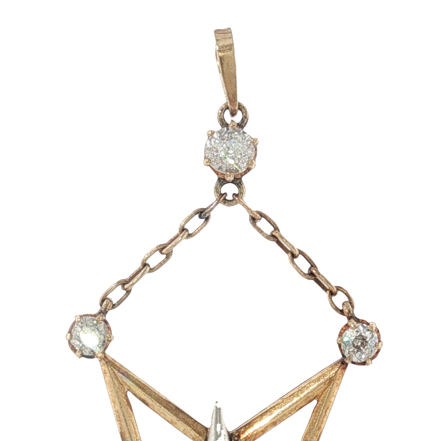 Antique Two-Tone Diamond Star Dangle Pendant
