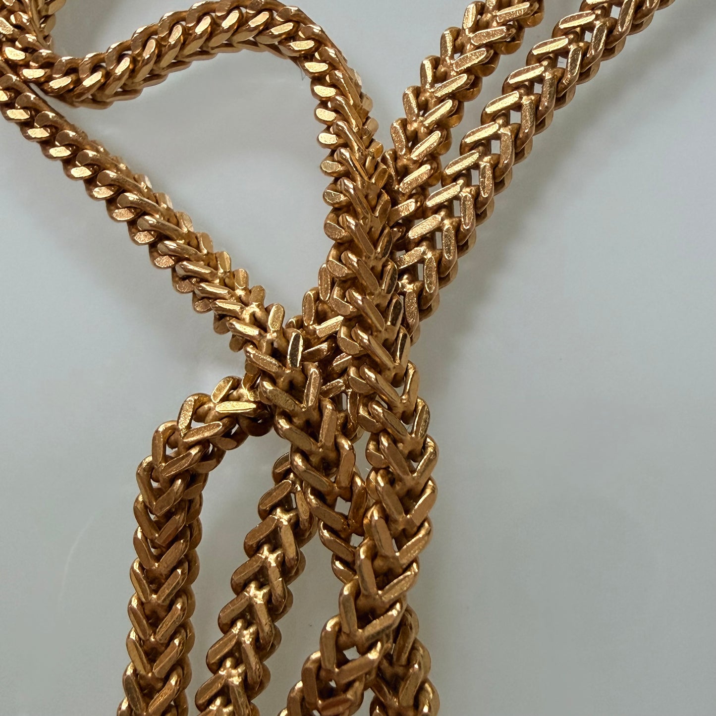 Vintage 22k Gold Box Wheat Chain