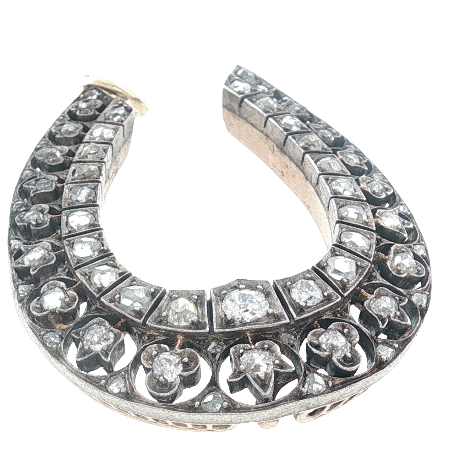 Victorian Diamond Openwork Horseshoe Pendant