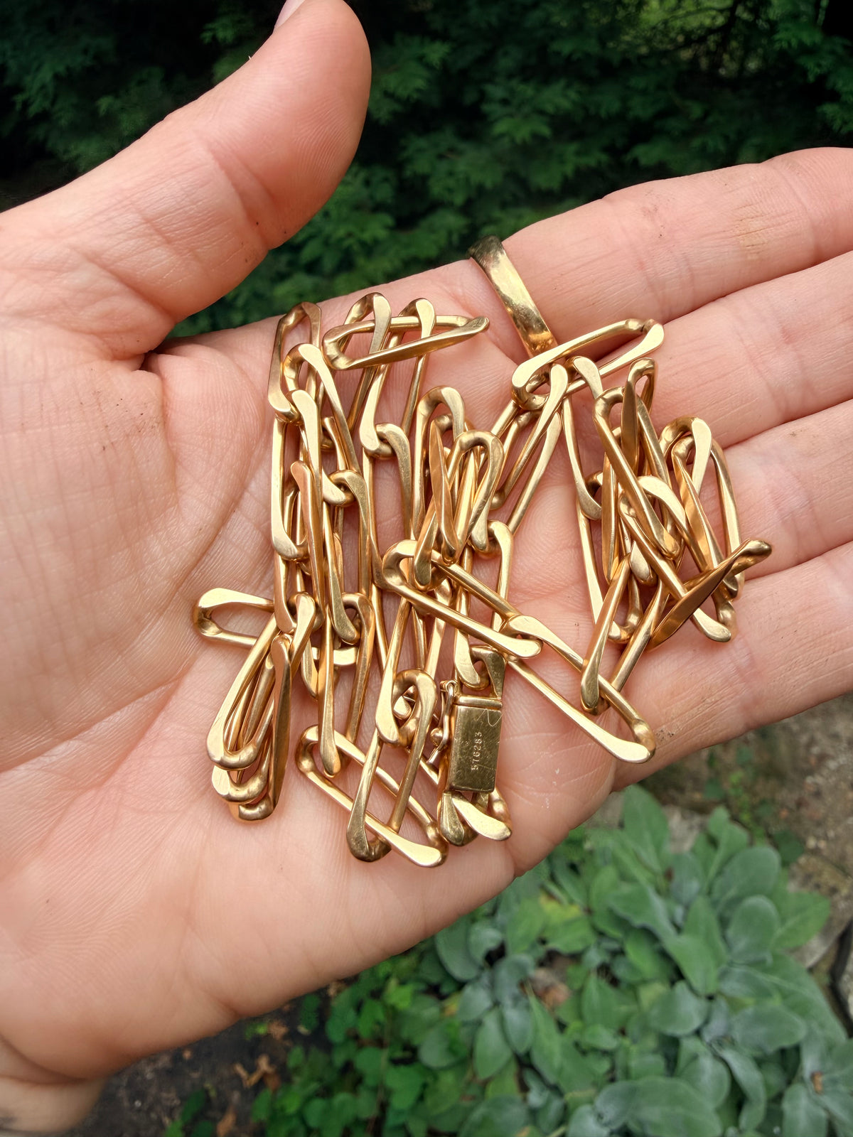 Vintage Cartier 18k Gold Lozenge Link Long Chain