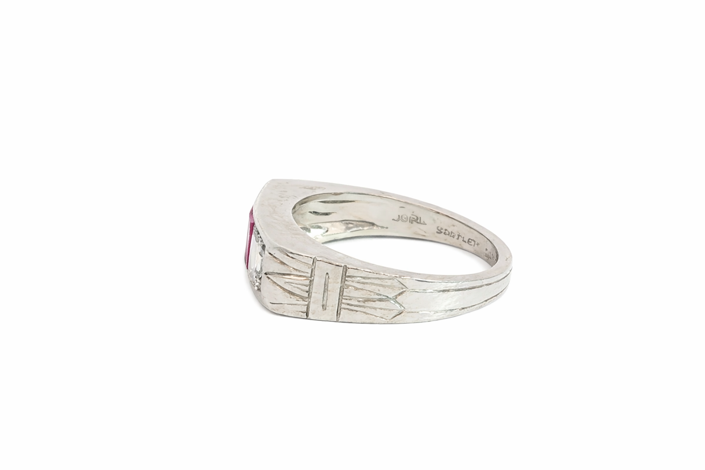 1950's Cartier Ruby and Diamond Three Stone Ring