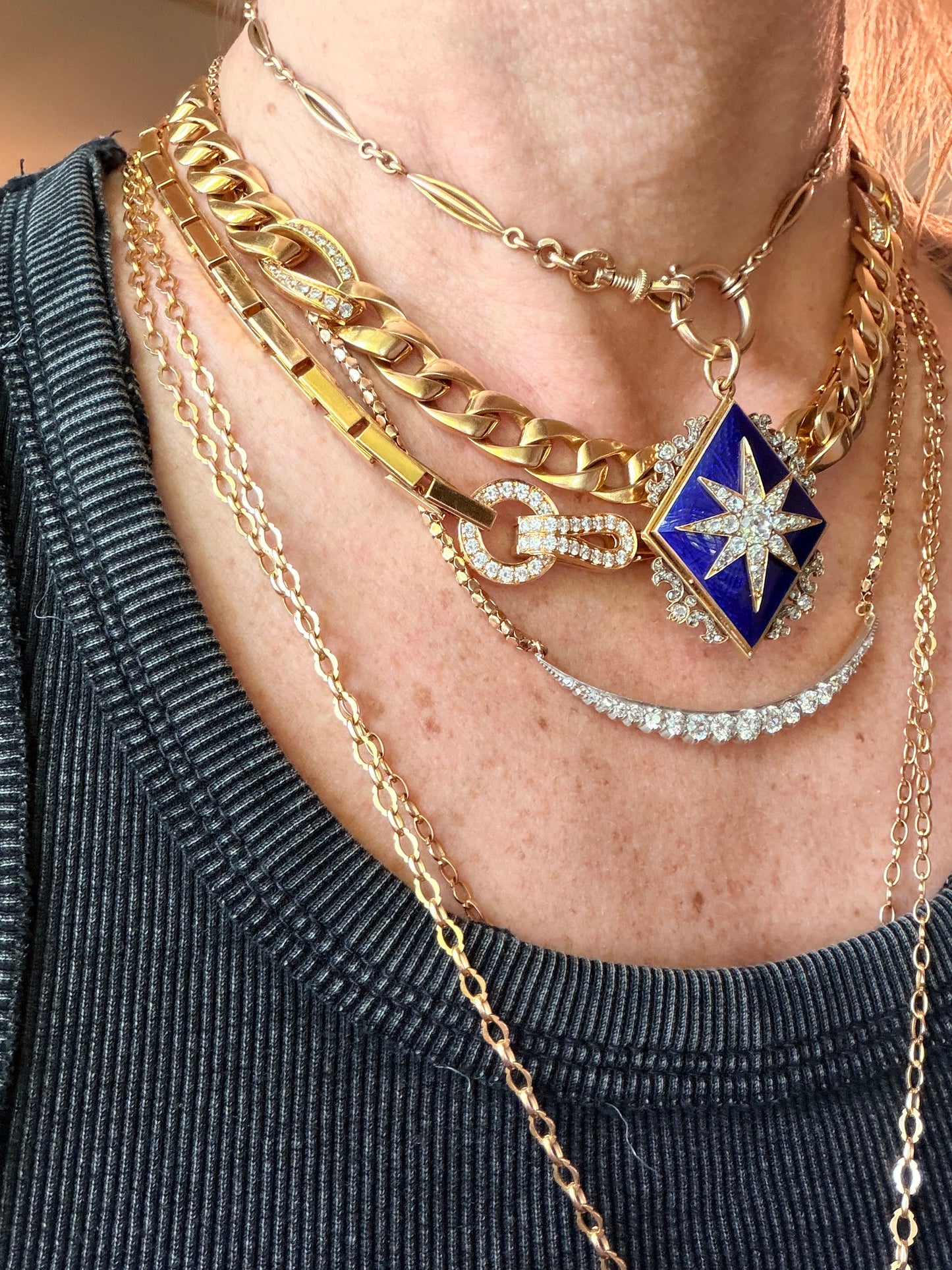 Victorian Enamel and Diamond Locket Pendant
