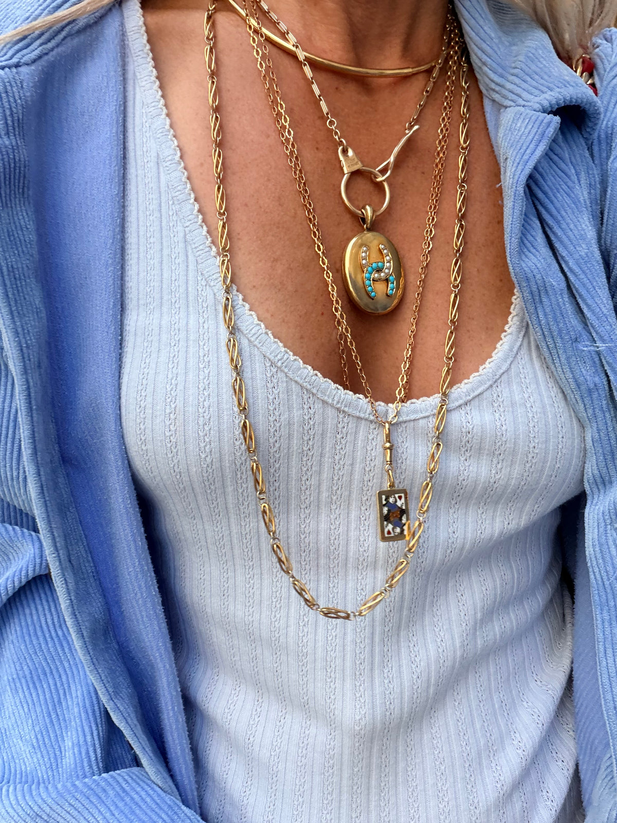 Vintage 18k Cage Link Chain