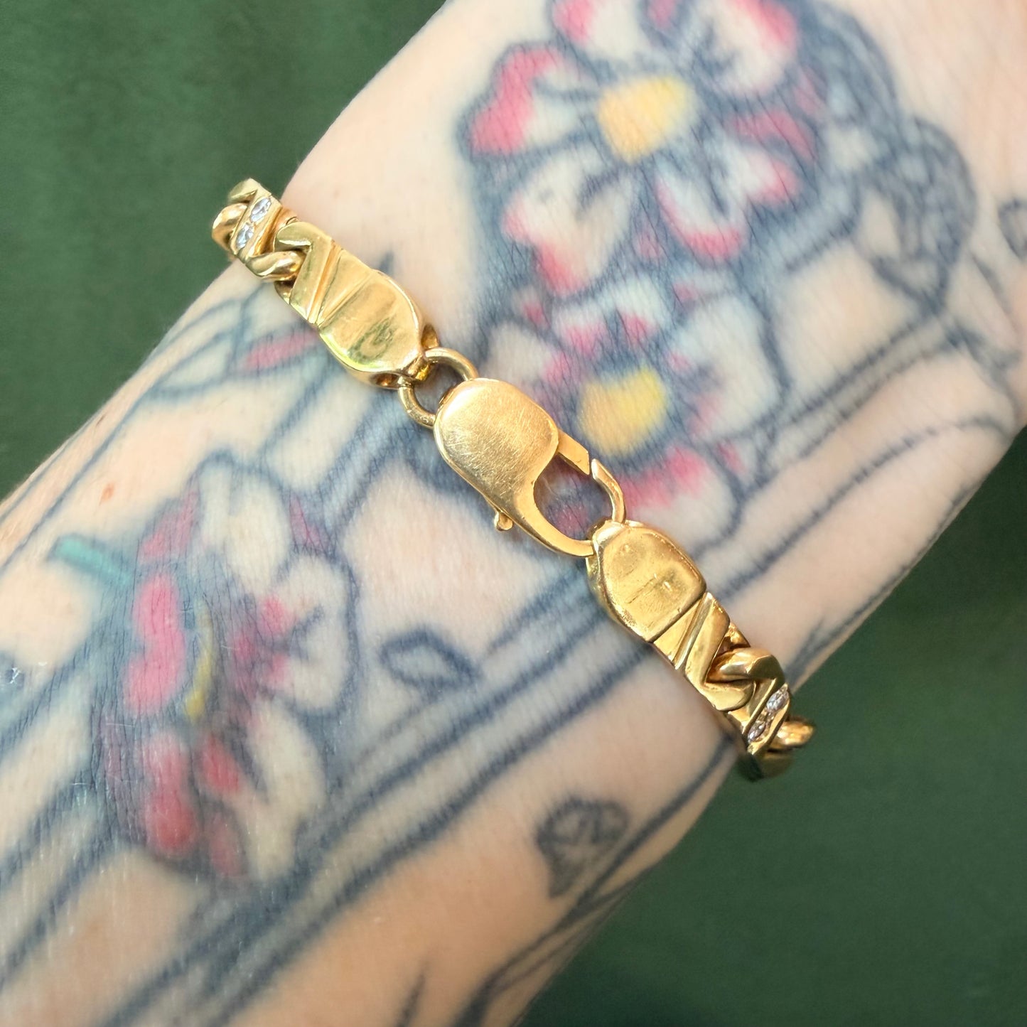 Vintage Diamond Wrapped Link Bracelet