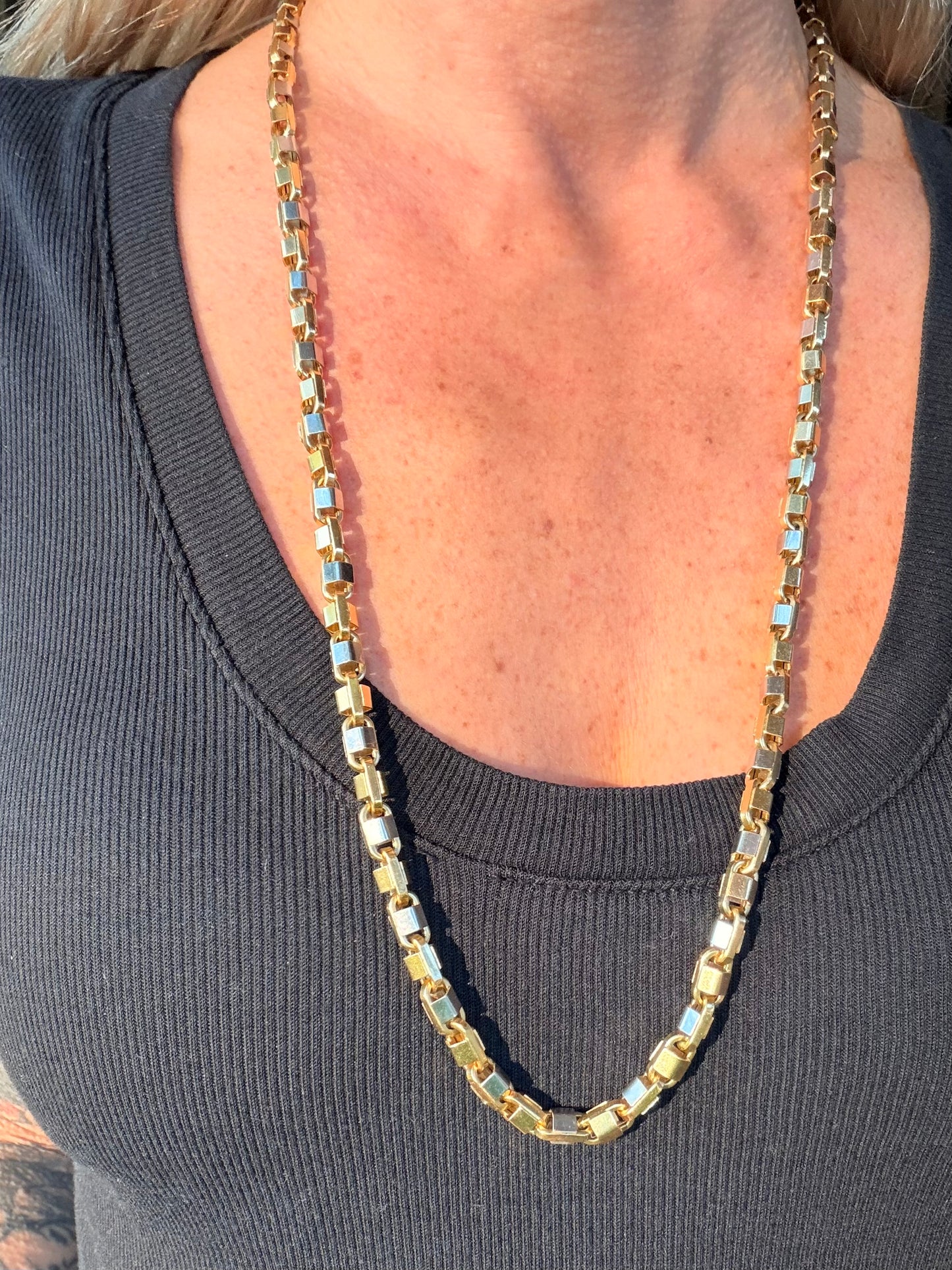 Vintage Mirror Wrapped Biker Chain