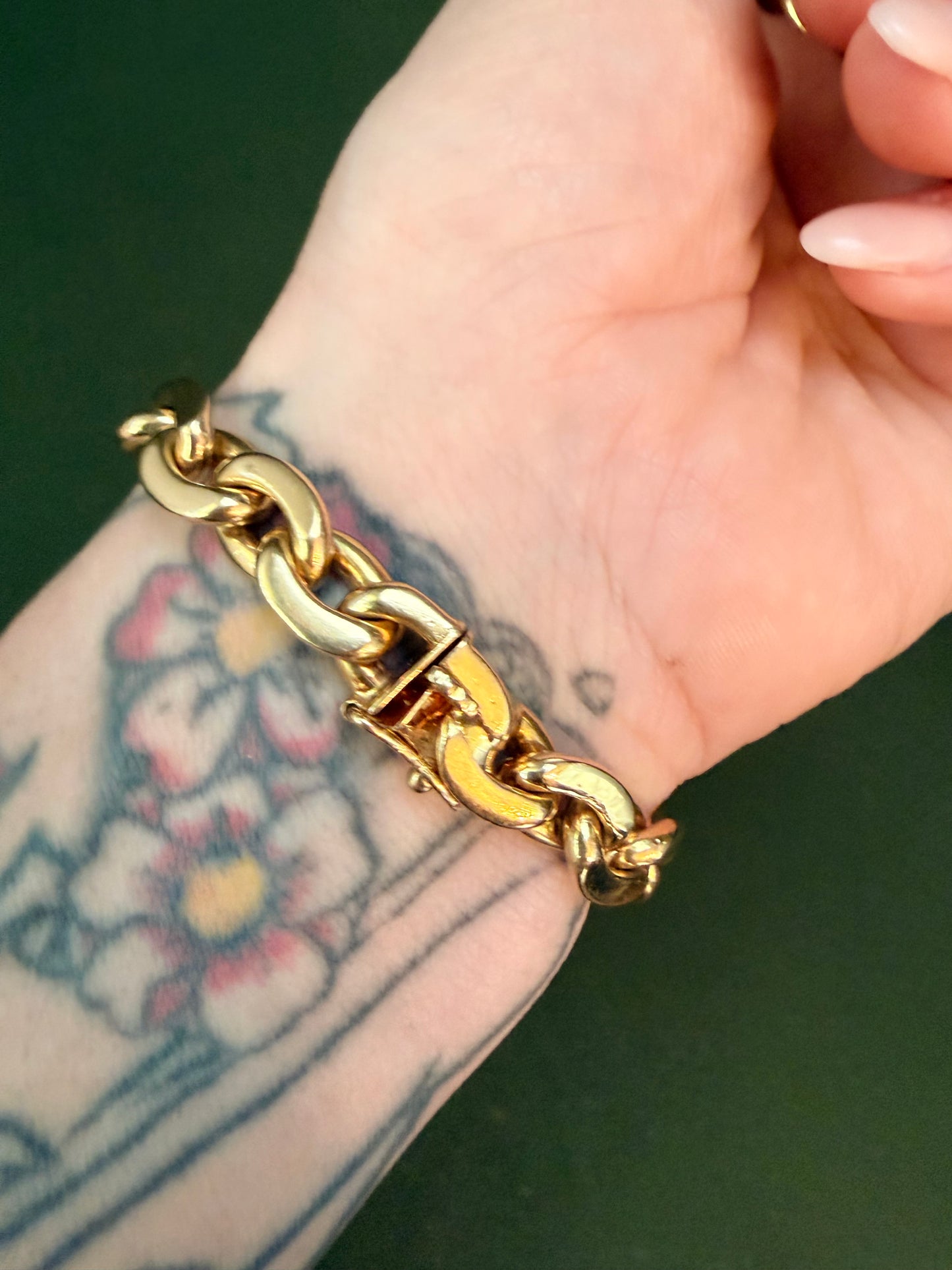 Vintage 18k Oval Link Bracelet