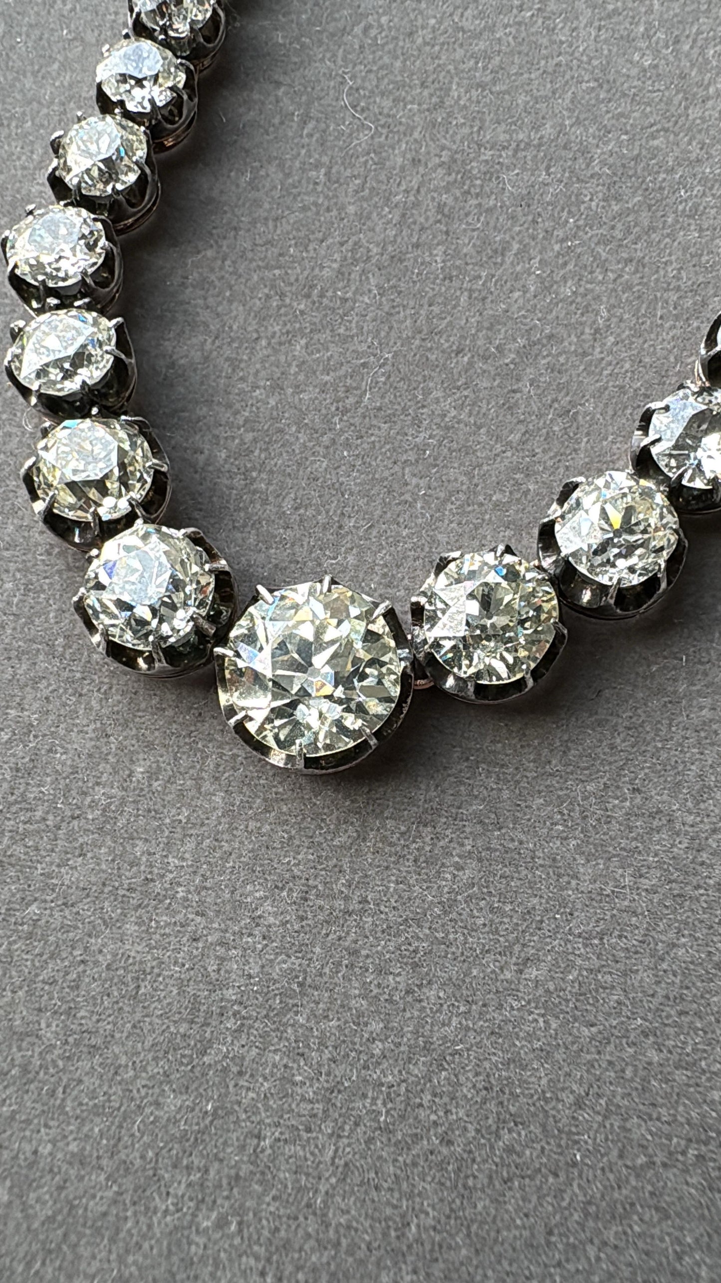 Victorian Old Cut Diamond Rivière Necklace