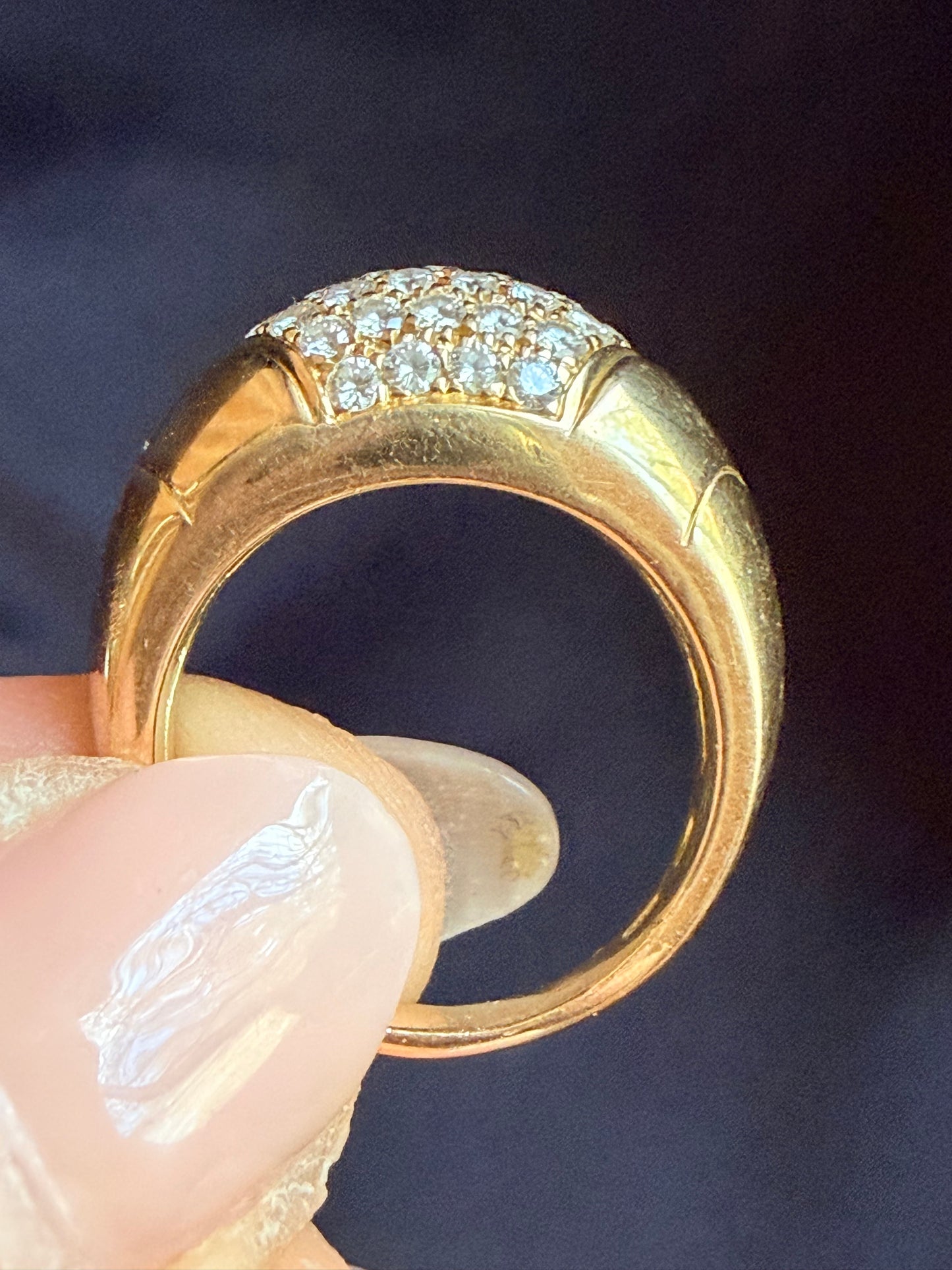 Vintage Bvlgari Pavé Diamond Bombé Ring