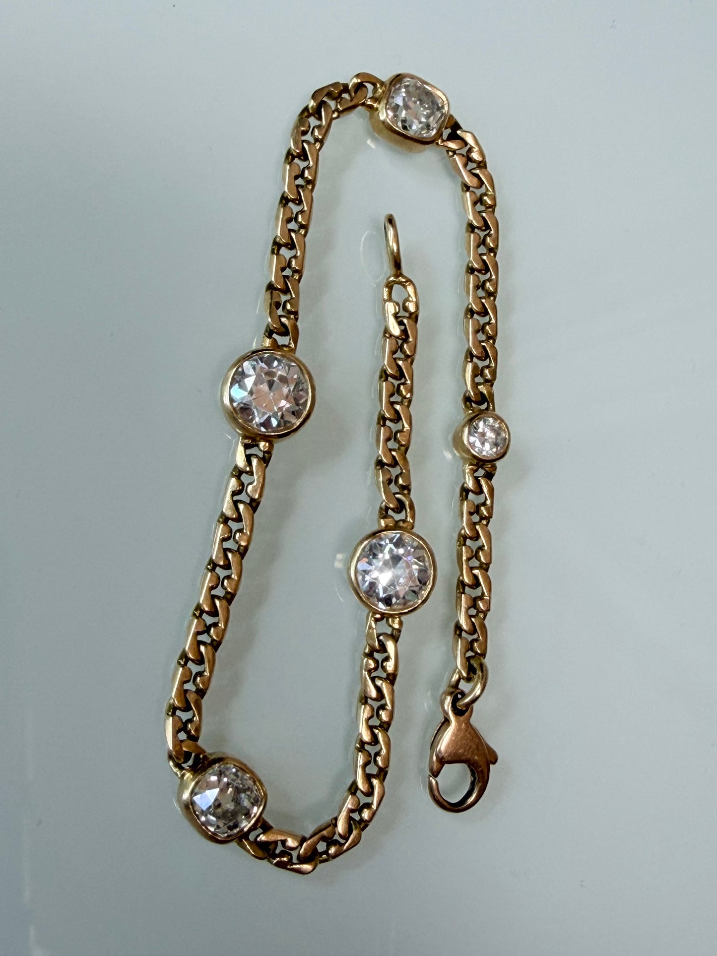 Vintage Puzzle Link Diamond Bracelet