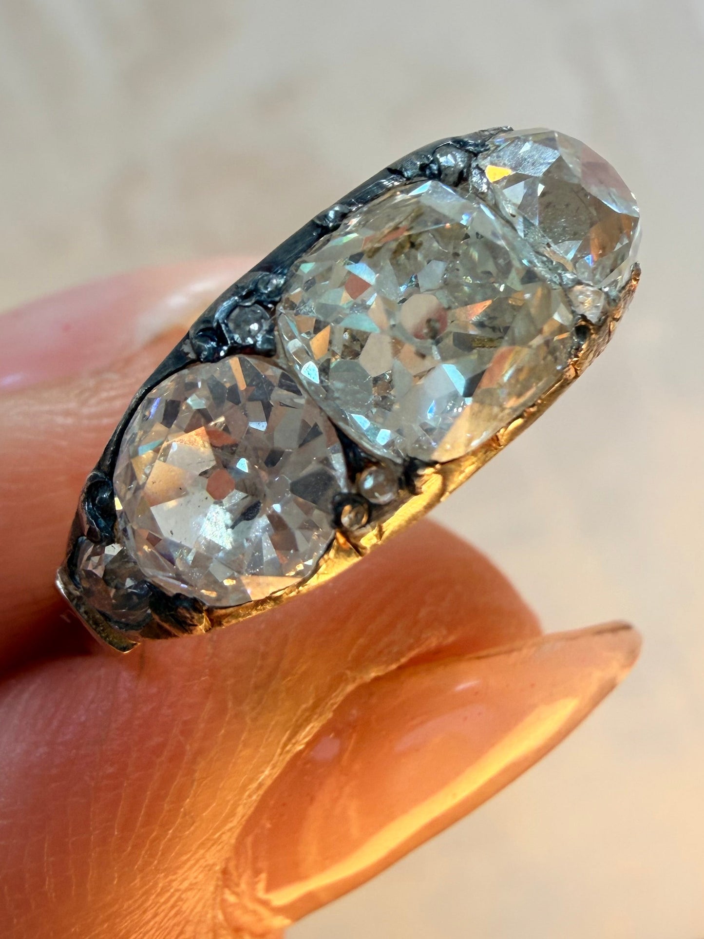 Antique Russian Three Stone