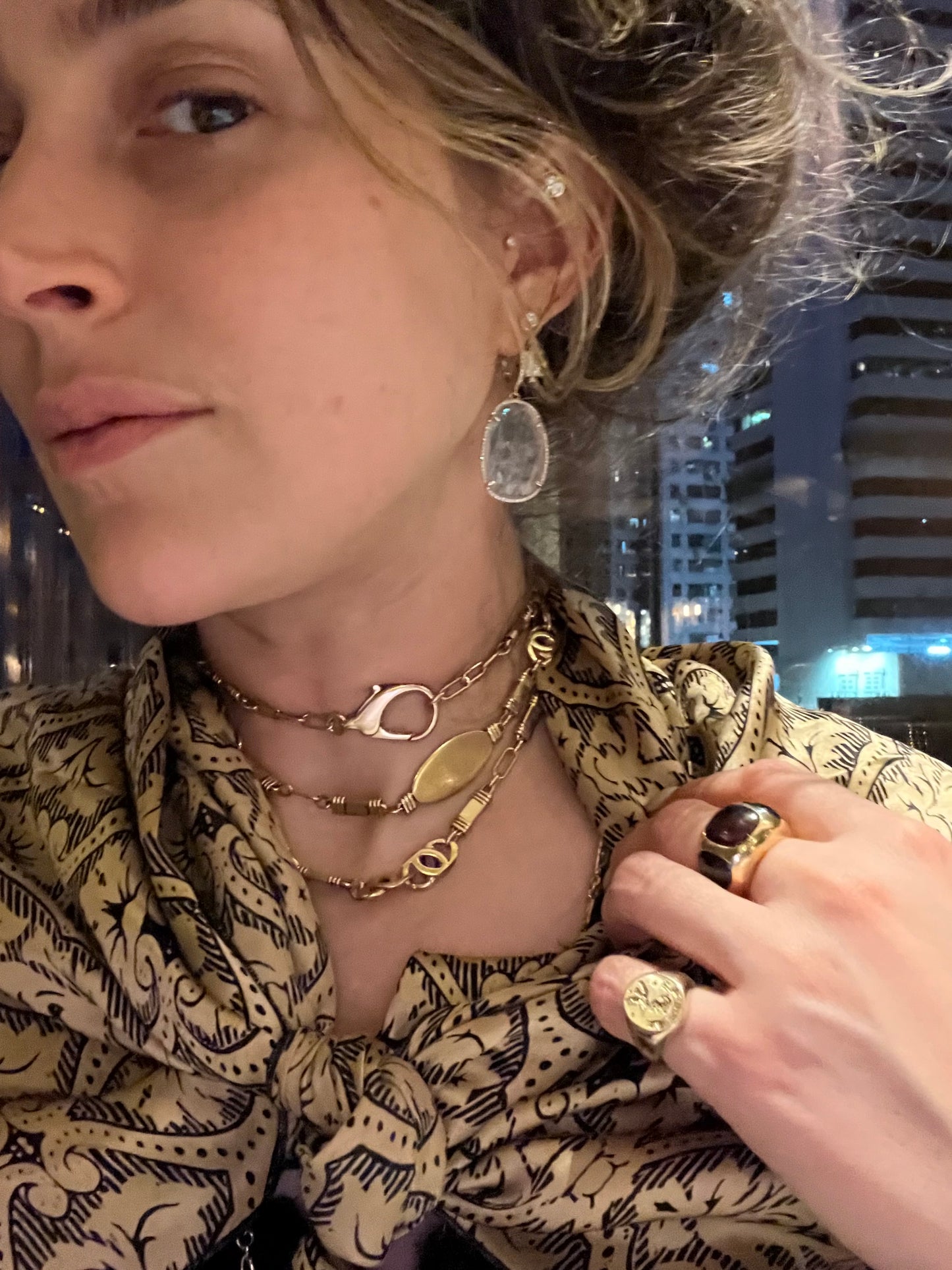 Vintage Italian Disk and Wrapped Link Chain