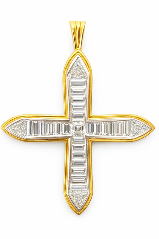 VIntage Diamond Cross Pendant