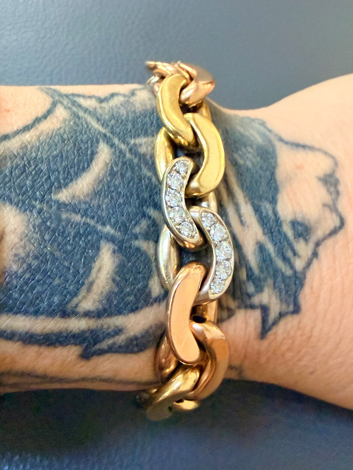 Vintage Three Tone Bvlgari Diamond Bracele