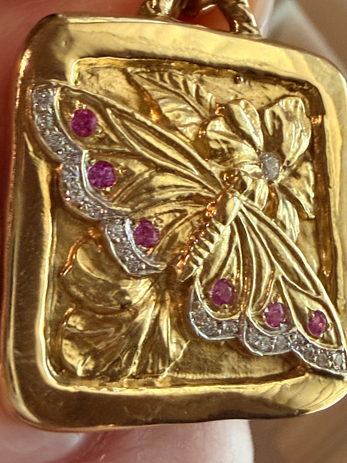 Vintage Seidengang Butterfly Pendant