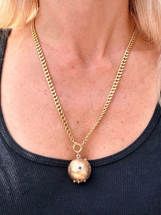 Vintage Portuguese 19k Gold Curb Link Necklace