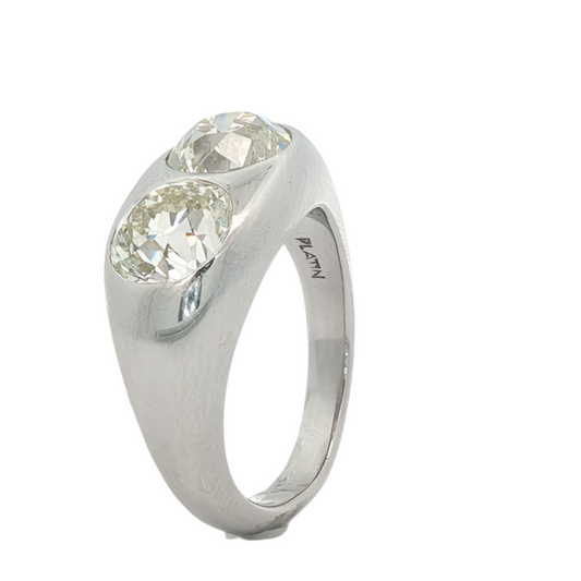 Vintage Two Stone Old European Cut Diamond Ring