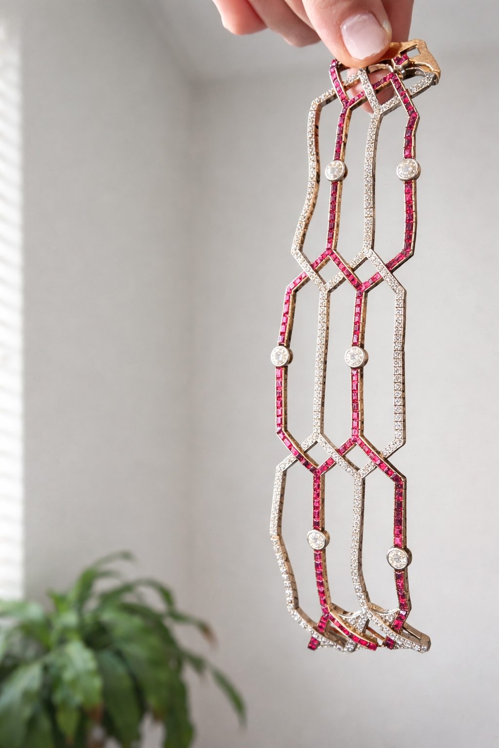 Belle Epoque Ruby and Diamond Wide Bracelet