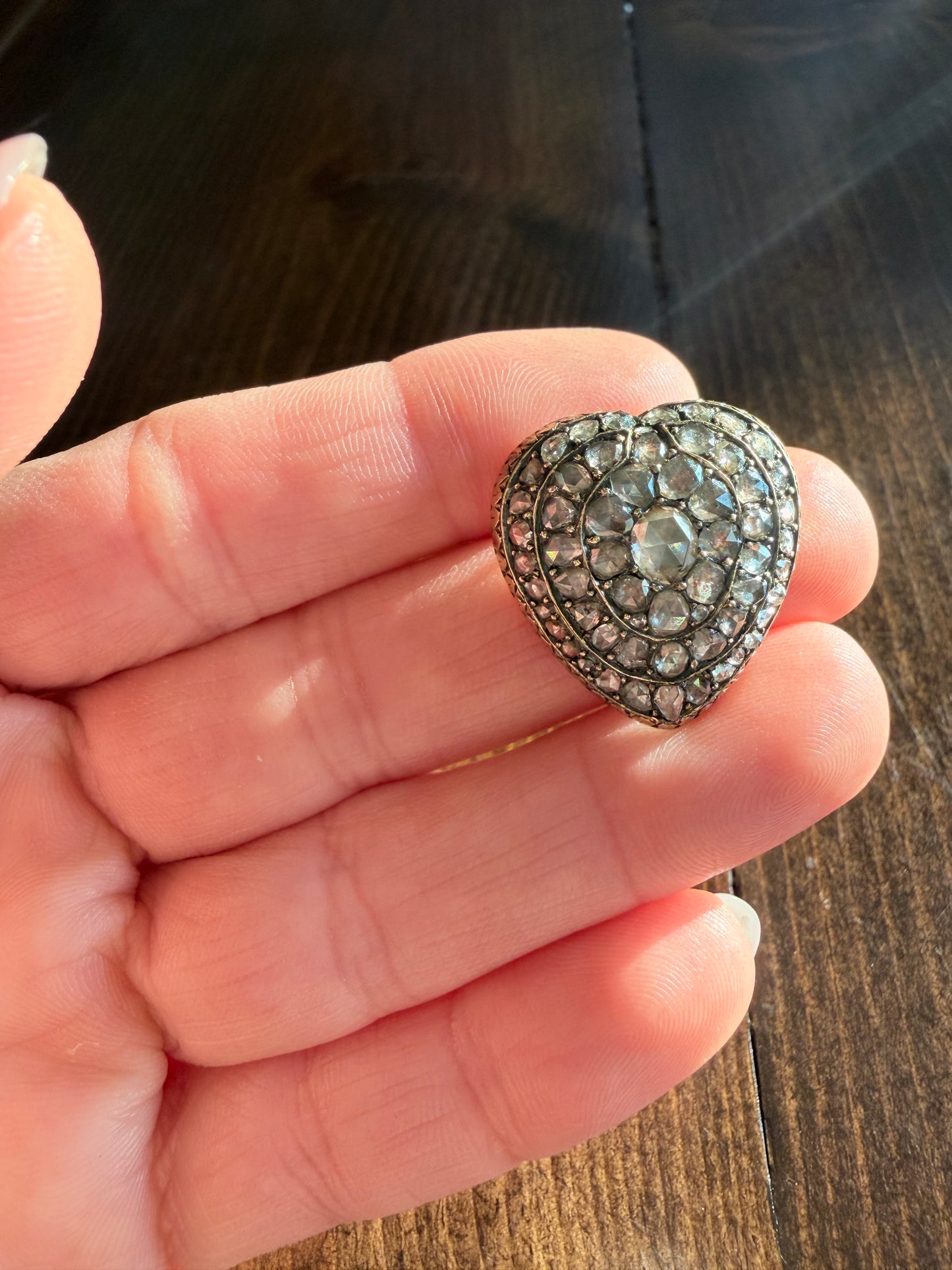 Victorian Rose Cut Diamond Heart Pendant