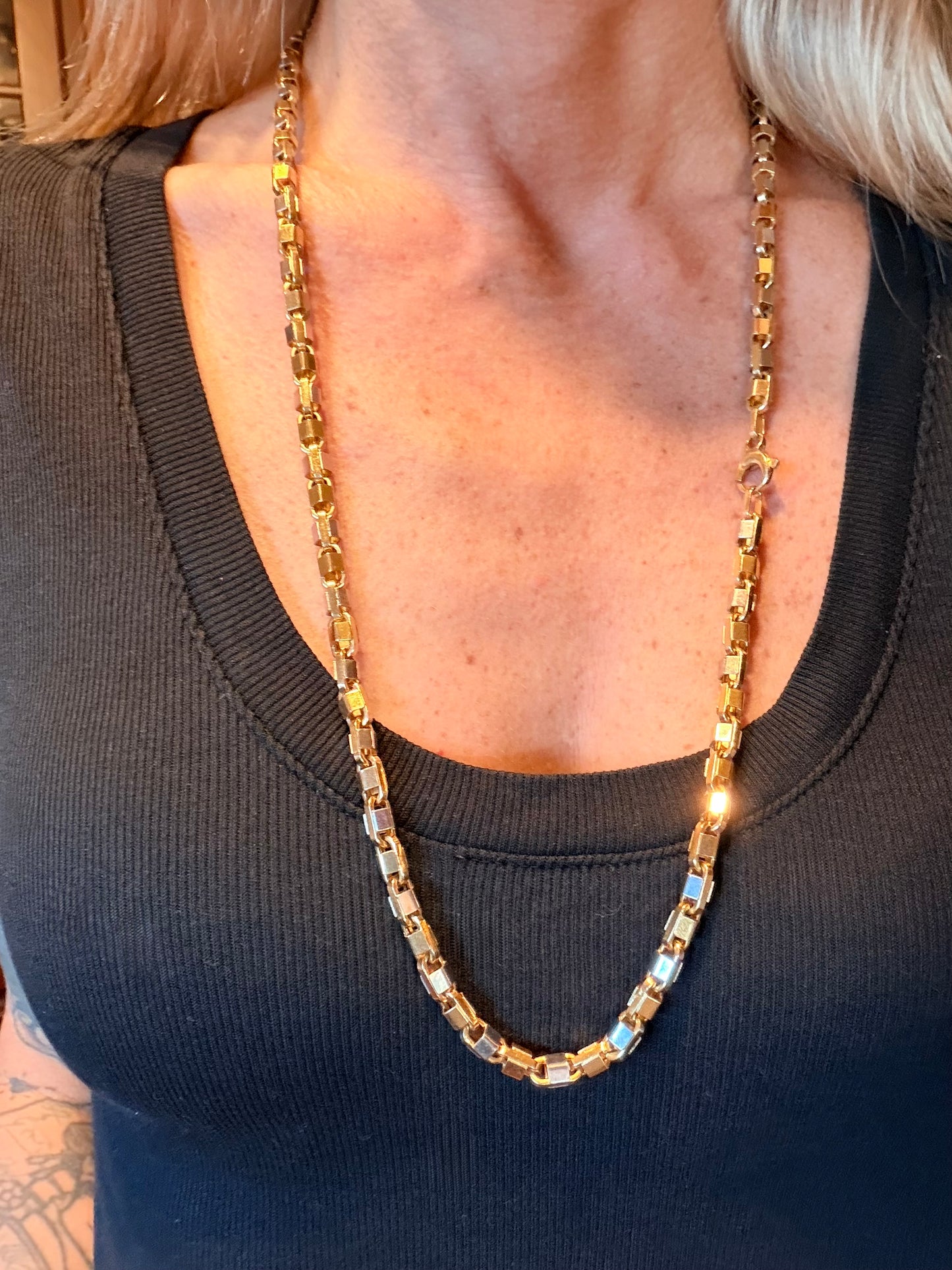 Vintage Mirror Wrapped Biker Chain