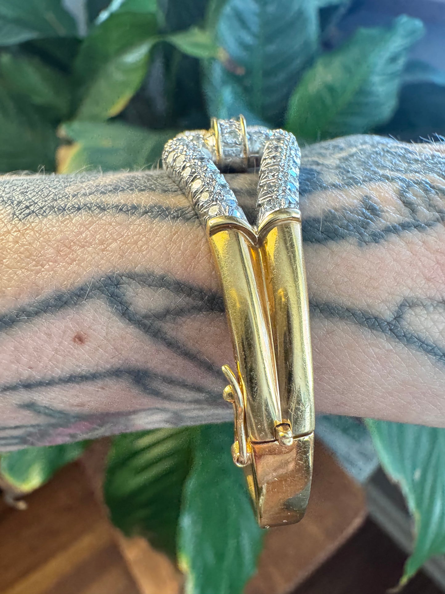 Vintage Pave Set Diamond Bangle