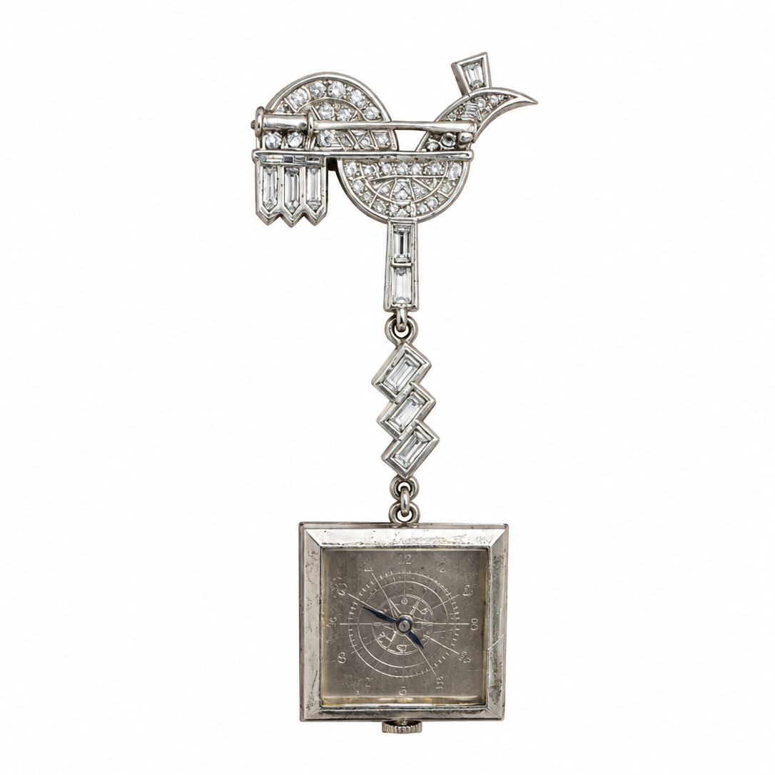 Maboussin Art Deco Rooster Watch Pendant