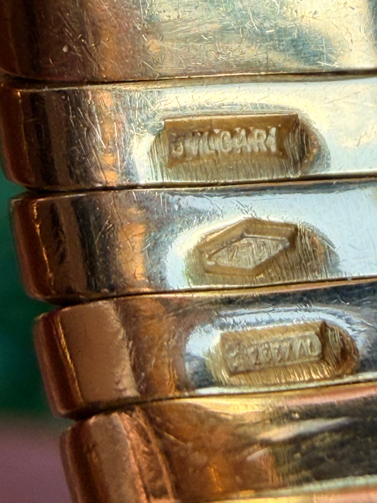 Vintage Bvlgari 18k Gold Diamond Tubogas Ring