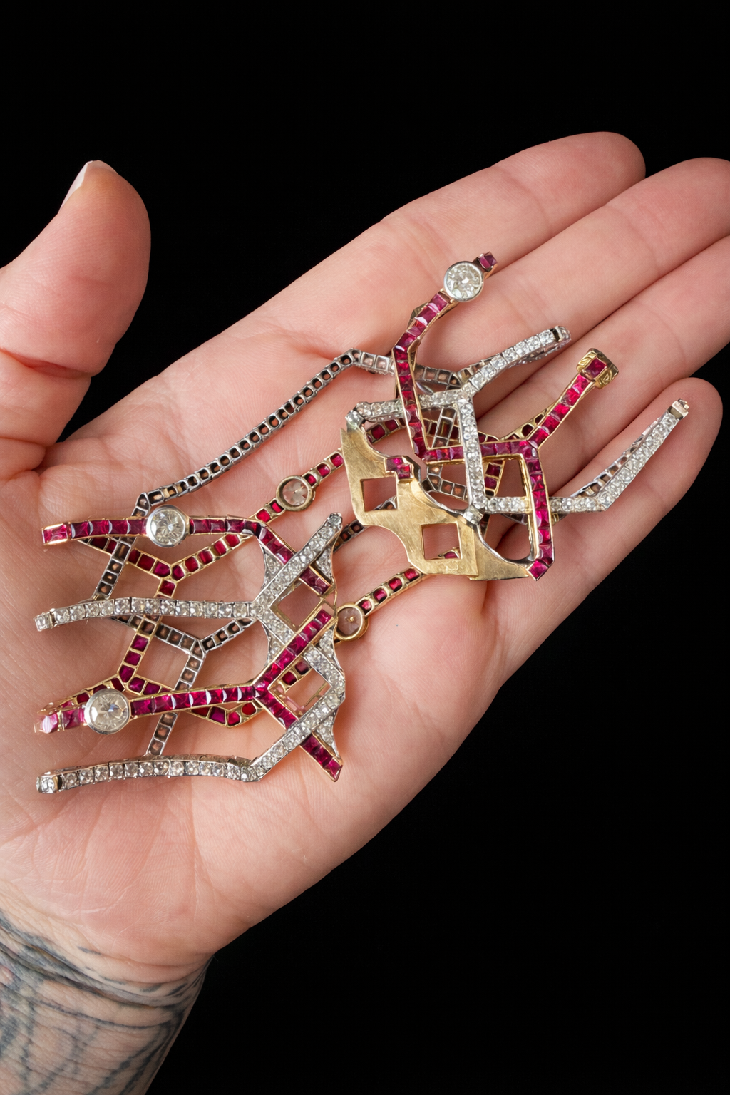 Belle Epoque Ruby and Diamond Wide Bracelet