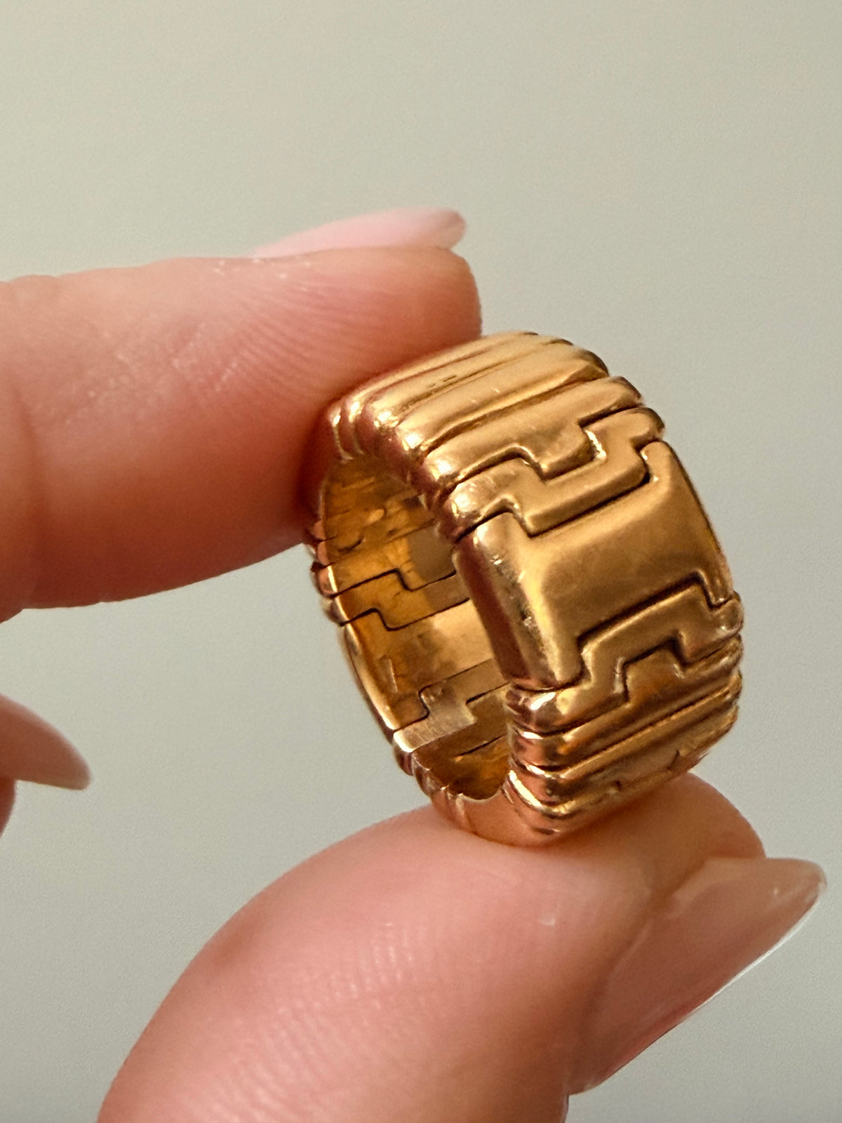 Vintage 1980s FRED Paris 18k Articulated Geometric Ring