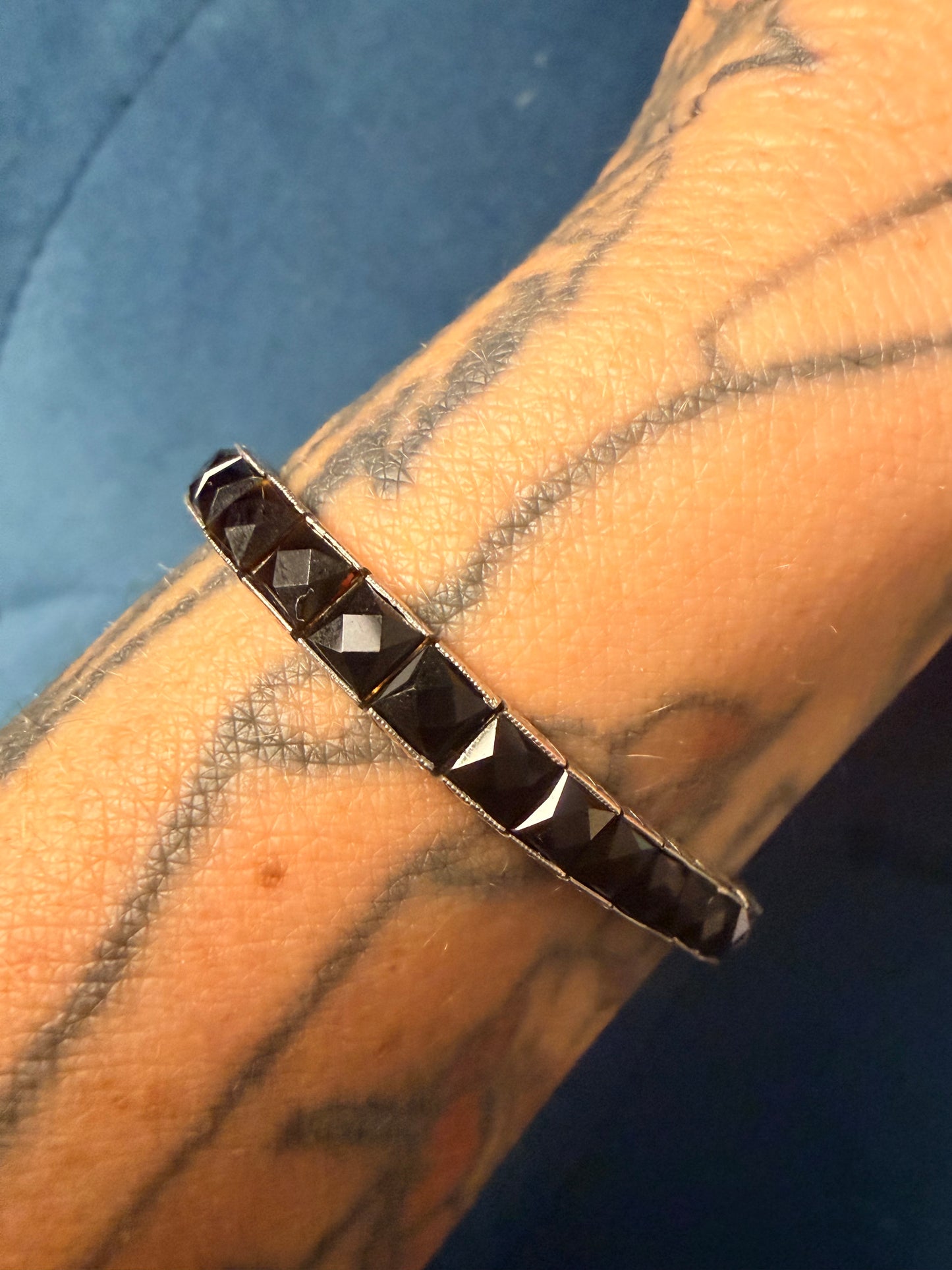 Art Deco French Cut Onyx Tiffany & Co. Bracelet