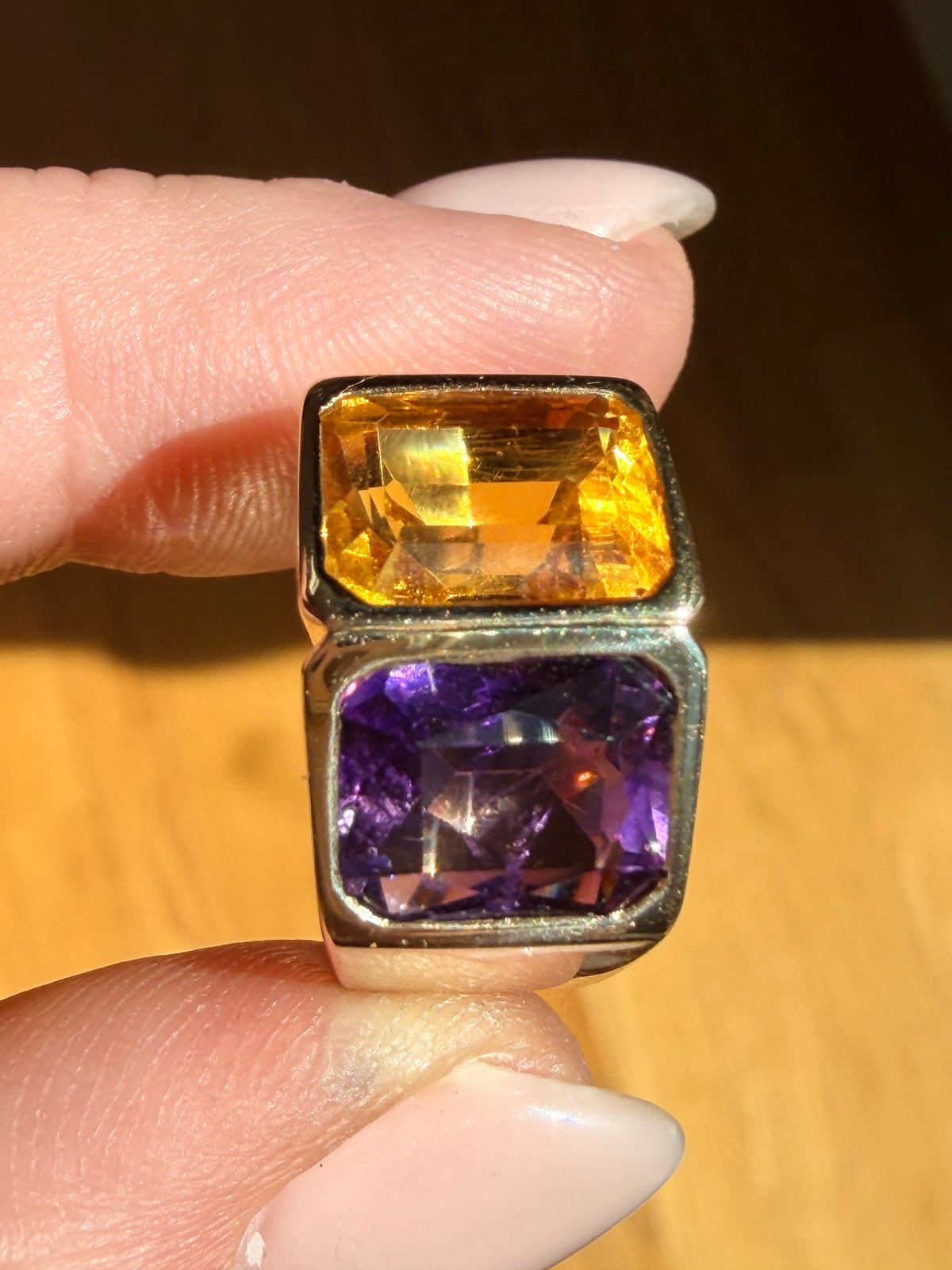 Vintage Bellarri Citrine & Amethyst Ring