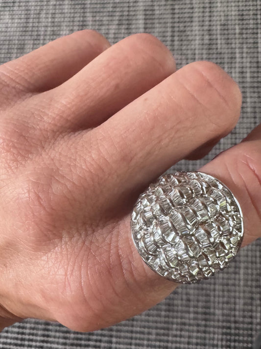 Vintage Diamond Basketweave Ring