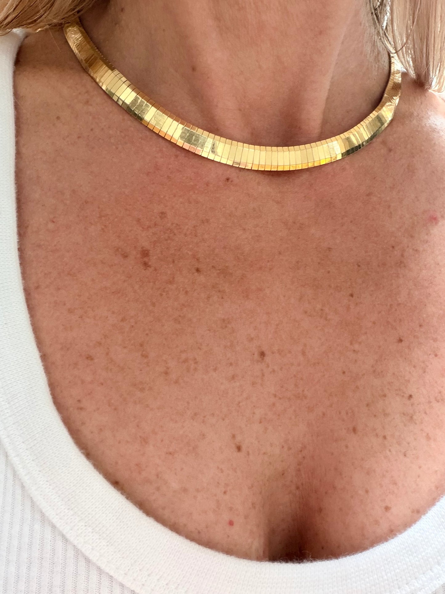Vintage Mirror Finish Italian Collar Necklace