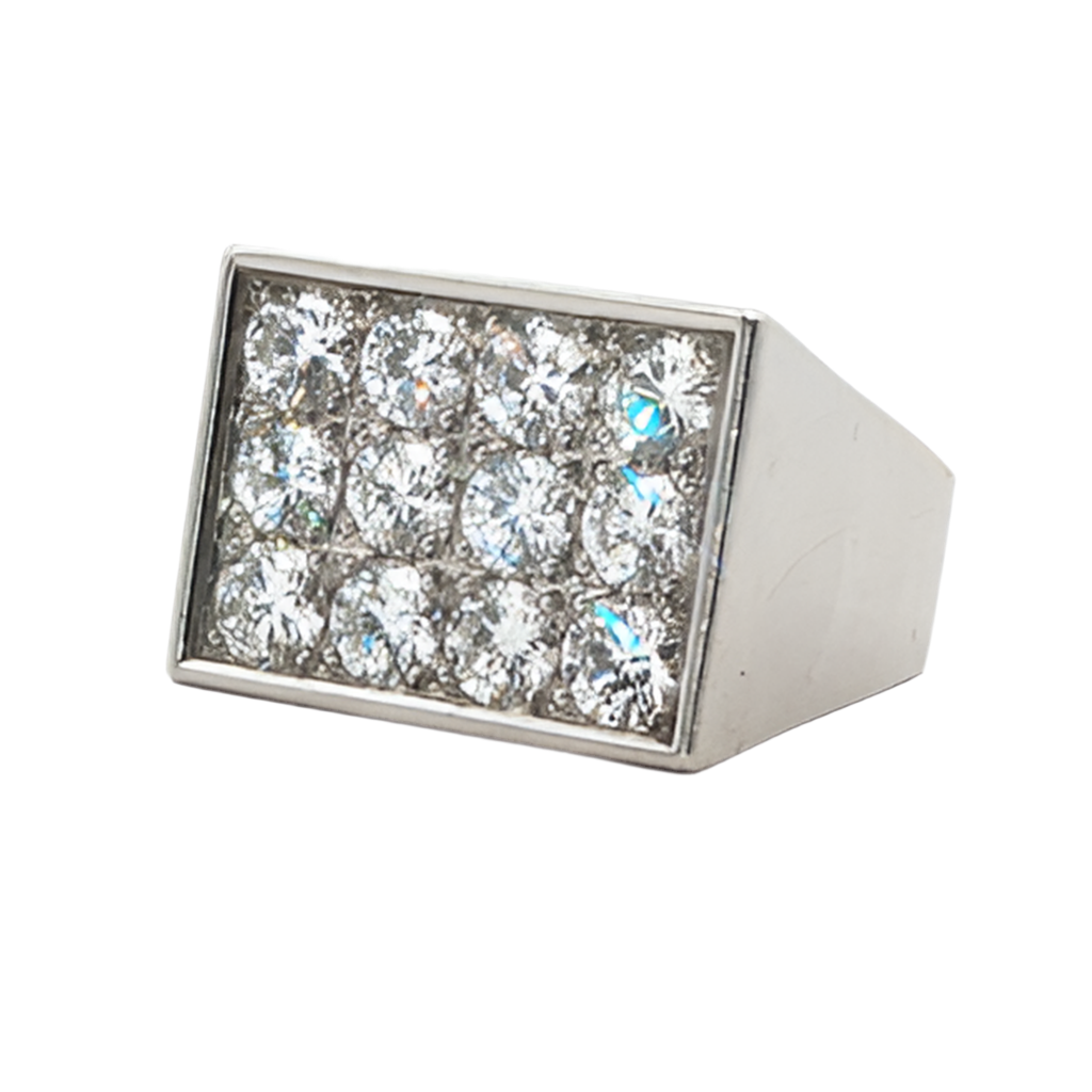 Vintage Diamond Mirror Signet Ring