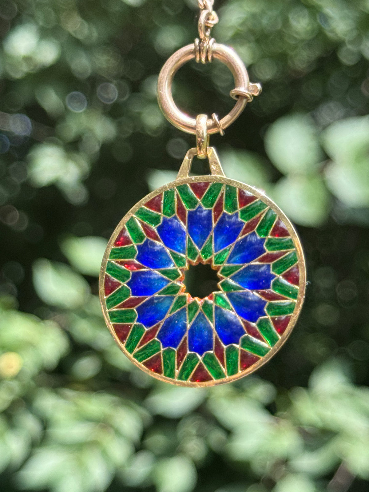 Antique French Plique-à-Jour Pendant