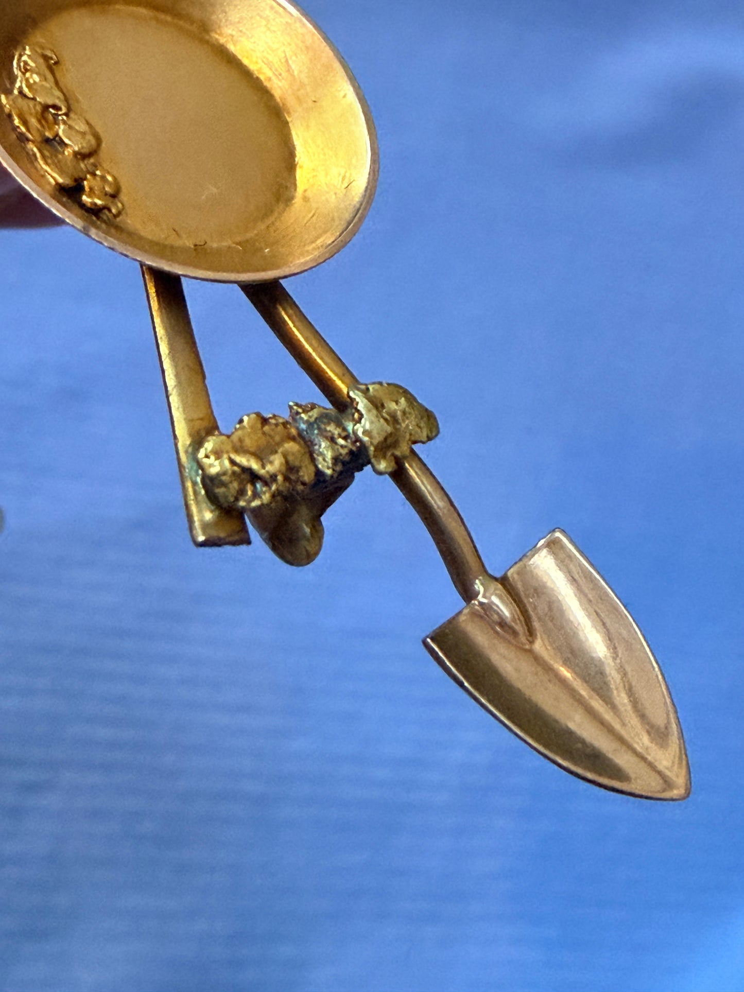 Vintage Panning For Gold Mining Brooch