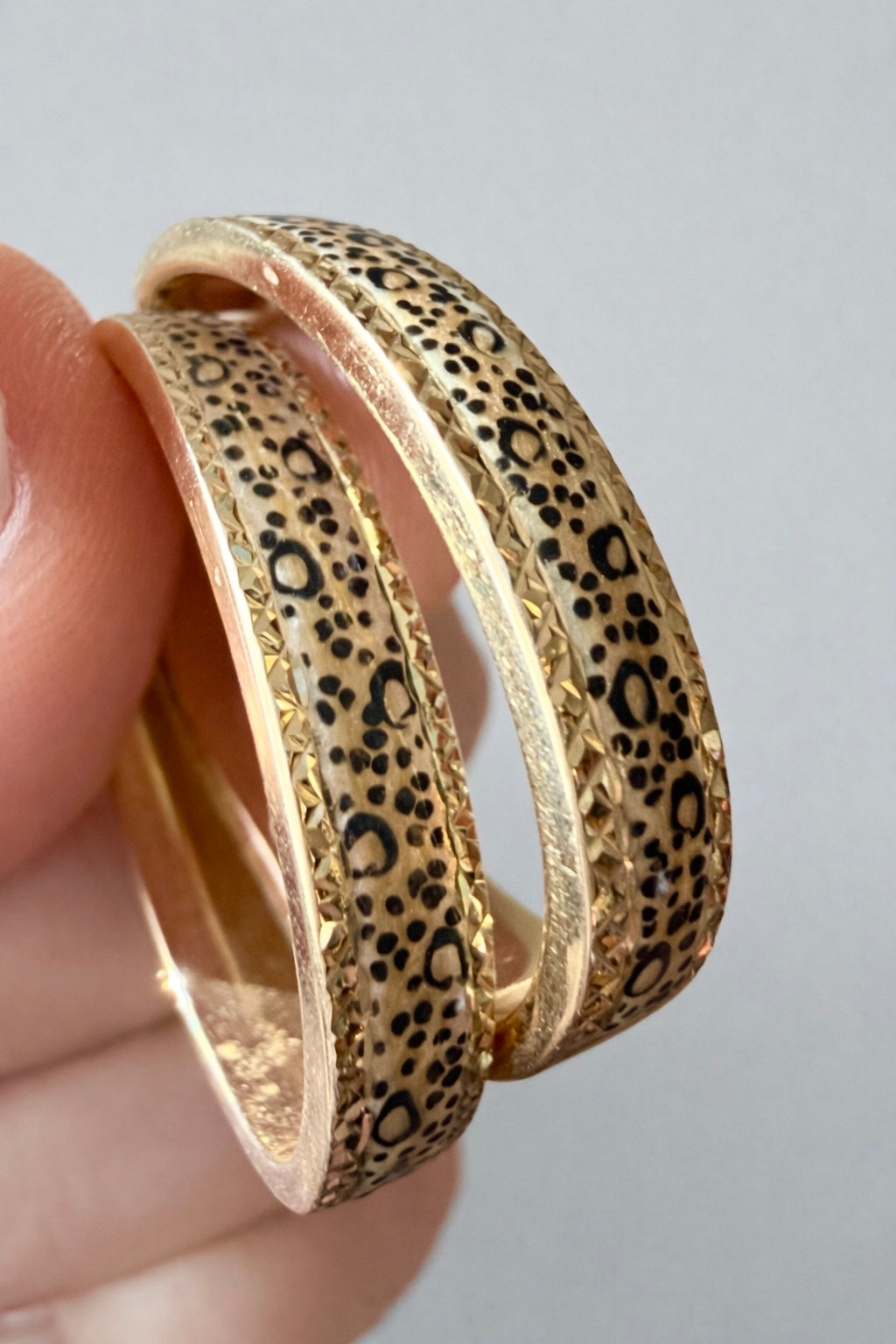 Vintage Leopard Print Hoops