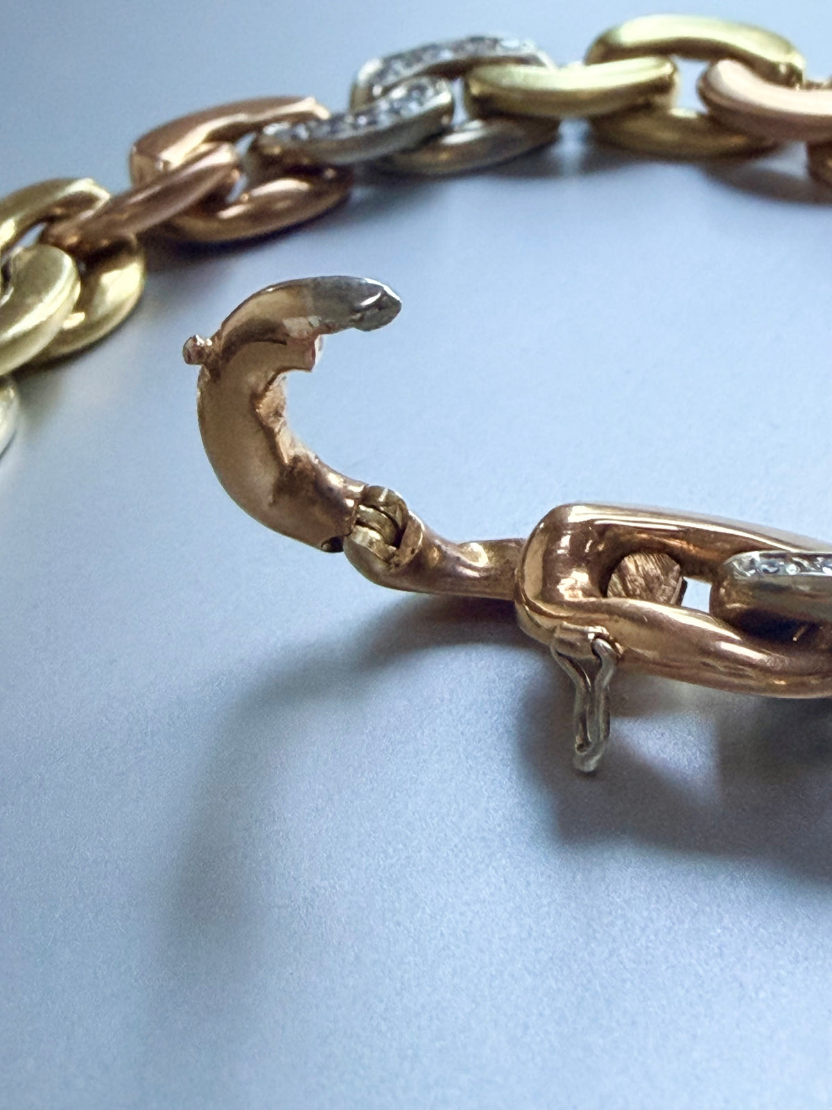 Vintage Three Tone Bvlgari Diamond Bracele