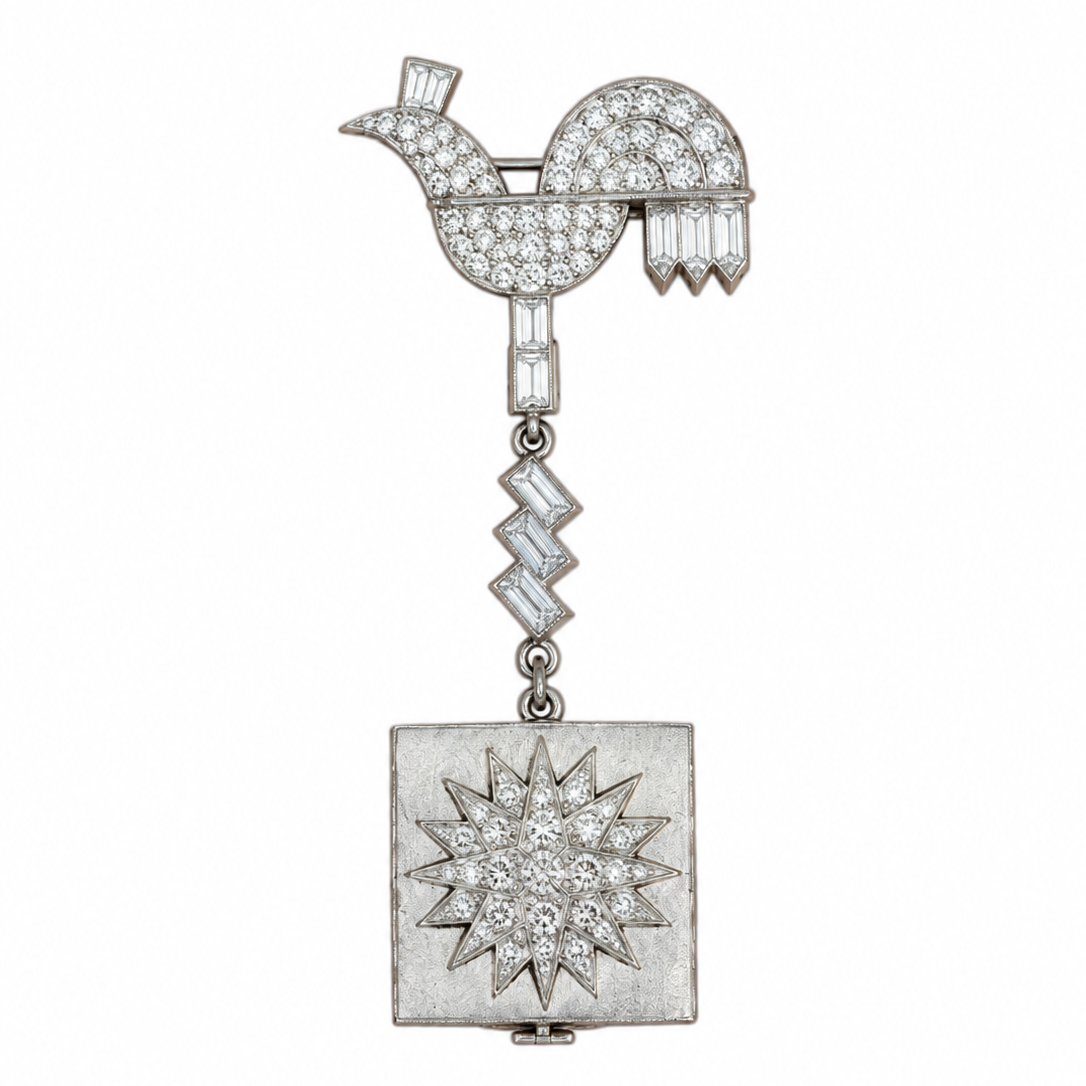 Maboussin Art Deco Rooster Watch Pendant