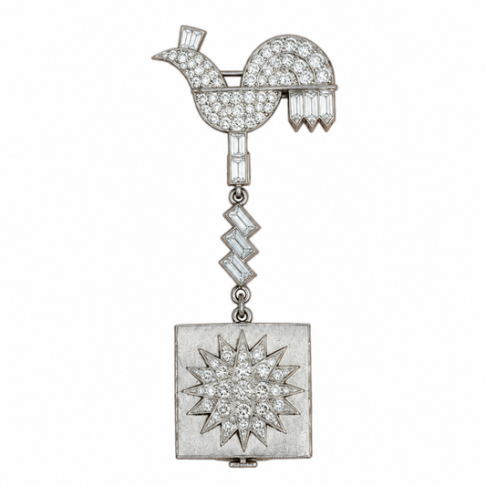 Maboussin Art Deco Rooster Watch Pendant